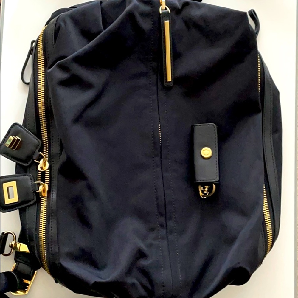 caraa Black Backpack with Gold Hardware